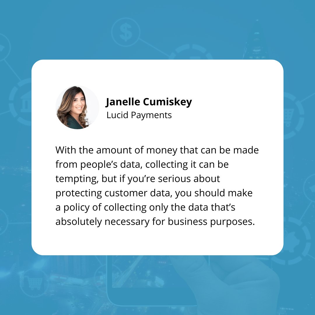 Secure your business and safeguard your customers by practicing data minimization. Only gather essential information. Less data = less risk.

#securetransactions #securepayments