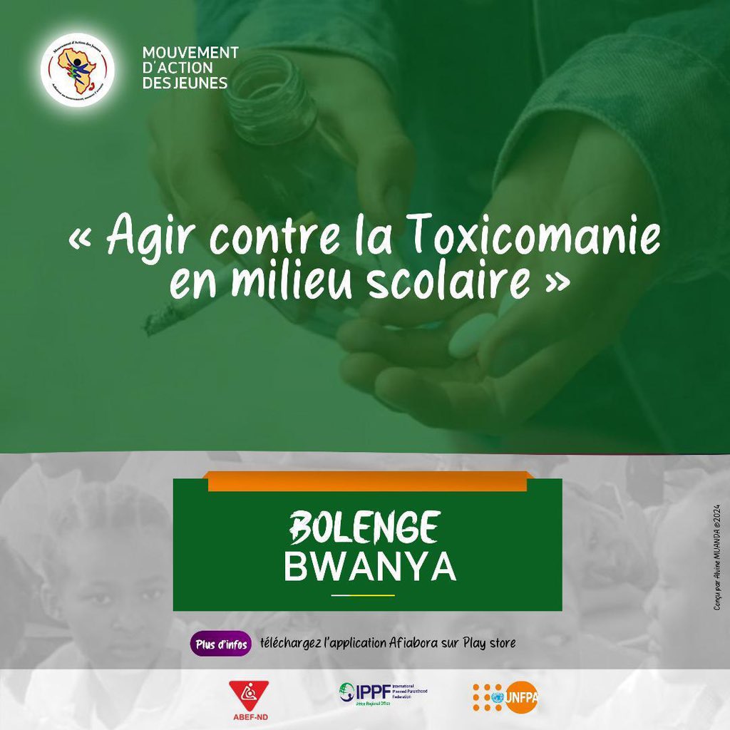 #BolengeBwanya Consommer la drogue pendant l'adolescence est associé à des taux plus élevés de troubles de santé mentale, à un fonctionnement plus faible à l'âge adulte et à un taux plus élevés de dépendance Nous devons agir pour mettre fin à la toxicomanie chez les adolescents