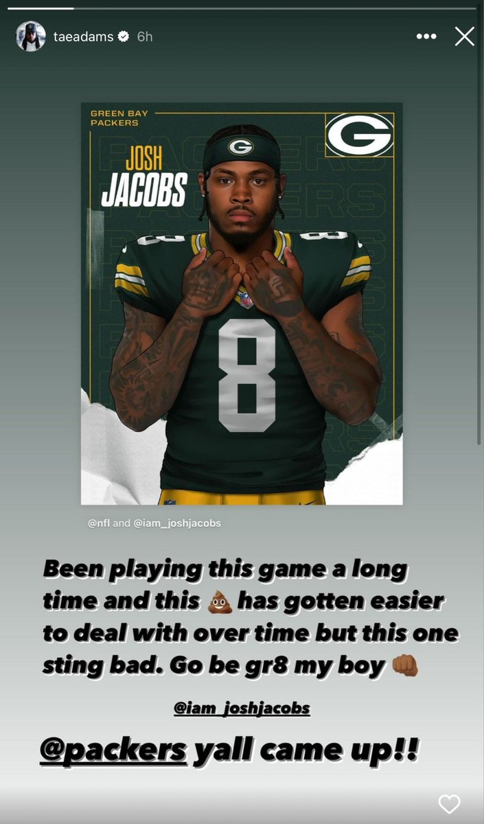 MLFootball's tweet photo. Davante Adams sounds like he wants to go back to Green Bay 

👀 https://t.co/tzjAxryCdQ