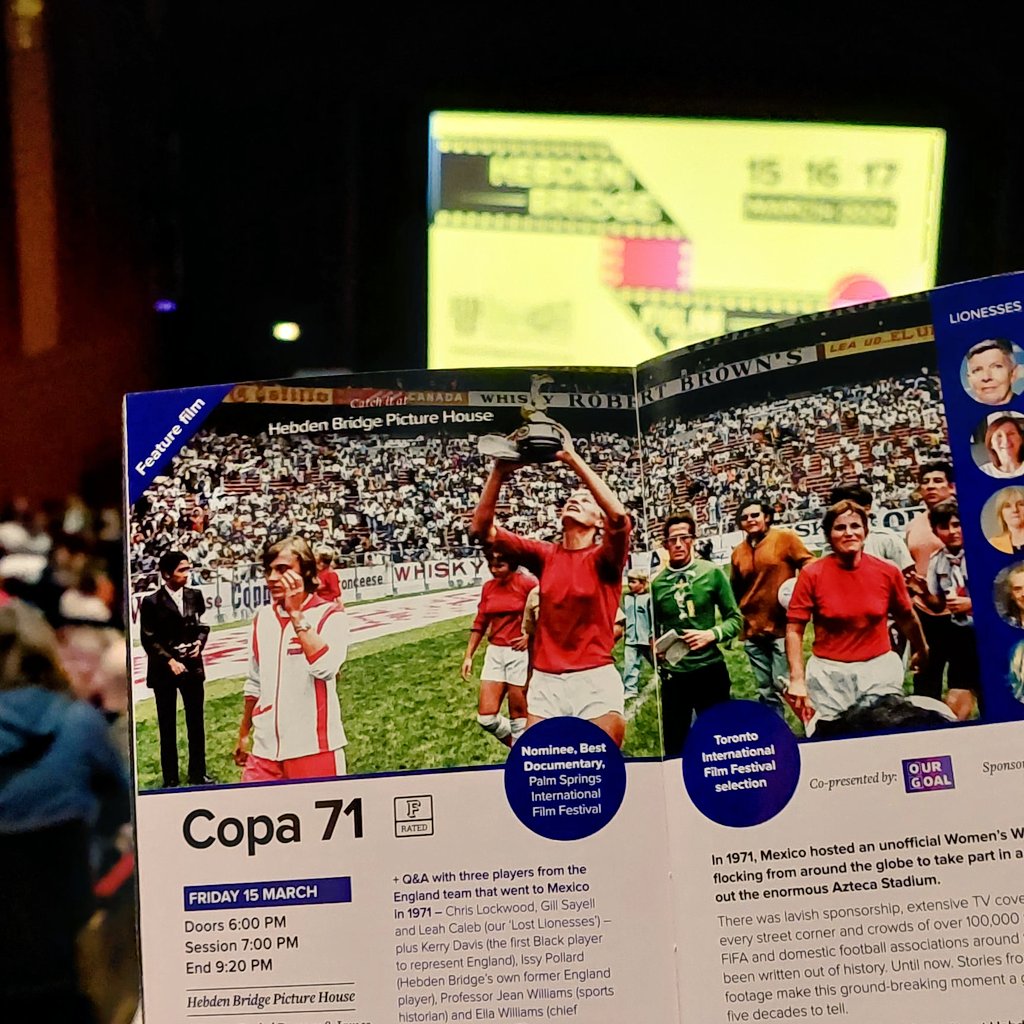 What a FANTASTIC @hbfilmfestival opening night film - COPA 71 by @Rachel_Ramsay & @JJERSKINE. A whole gang of amazing women over 50 & a world of women's football you've probably never heard of. See this film if you get a chance & roar your head off! GOOOOOOAAALLLLL! ⚽️