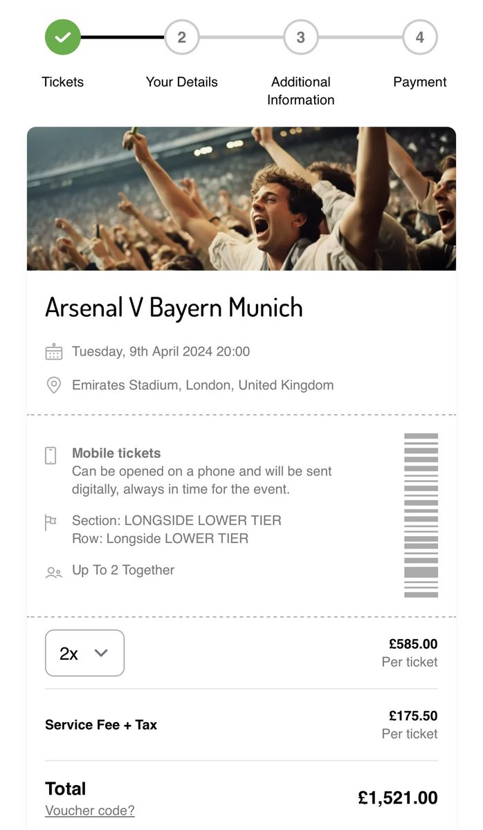 Arsenal vs Bayern £760 ticket.
Is this  wise financial decision at all?