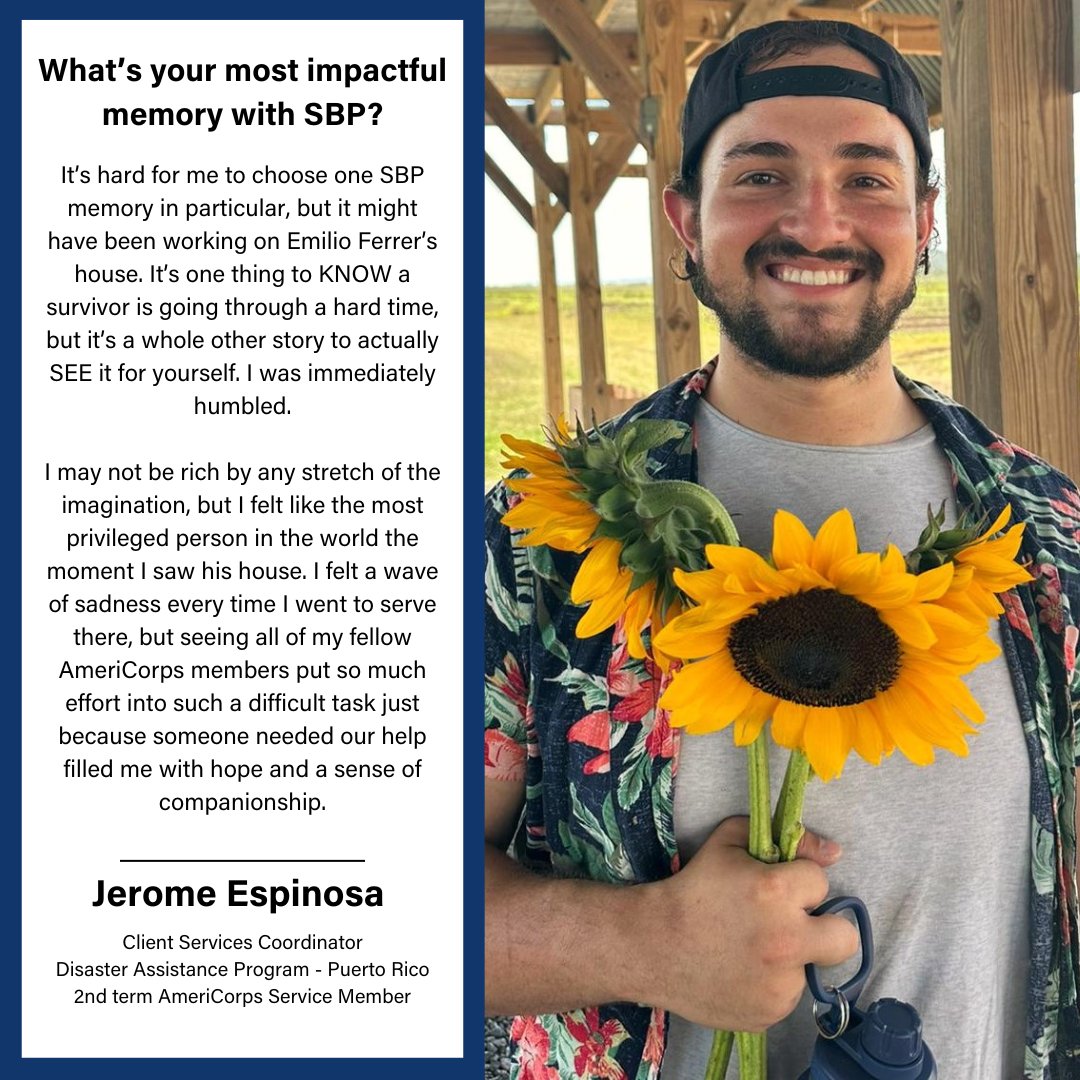 To wrap up #AmeriCorpsWeek we're highlighting a few of the amazing humans that are dedicating their lives to service as SBP AmeriCorps members. We asked them some questions to understand who they are and what we can learn from their stories…