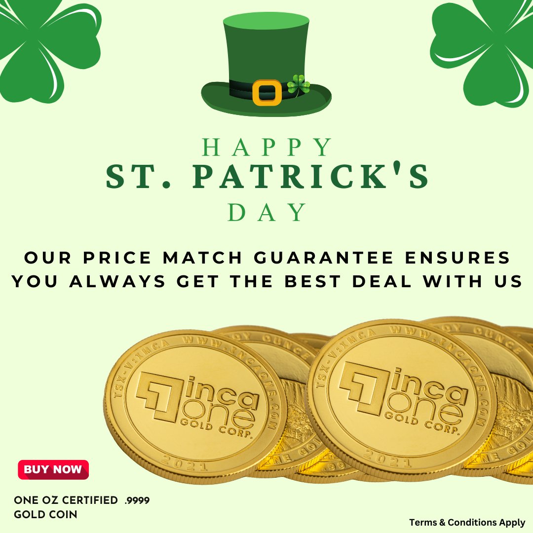 Buy gold today! incaone.com
#stpatricksday #wealth #gold #bullion #investment #investingold