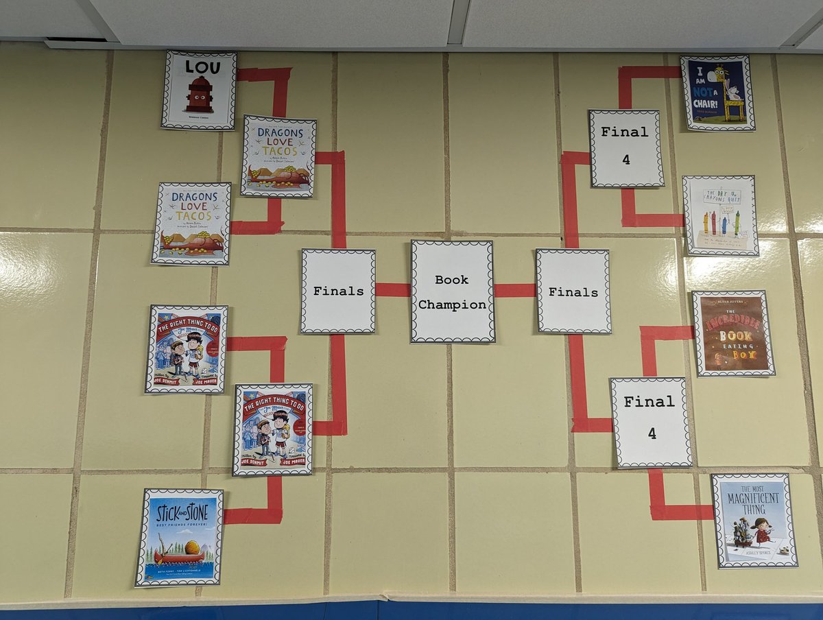 <a href="/JoeSchmitKSTP/">Joe Schmit</a> big news: "The Right Thing To Do" has officially made the final 4 in the Book Bracket at my daughter's elementary school.