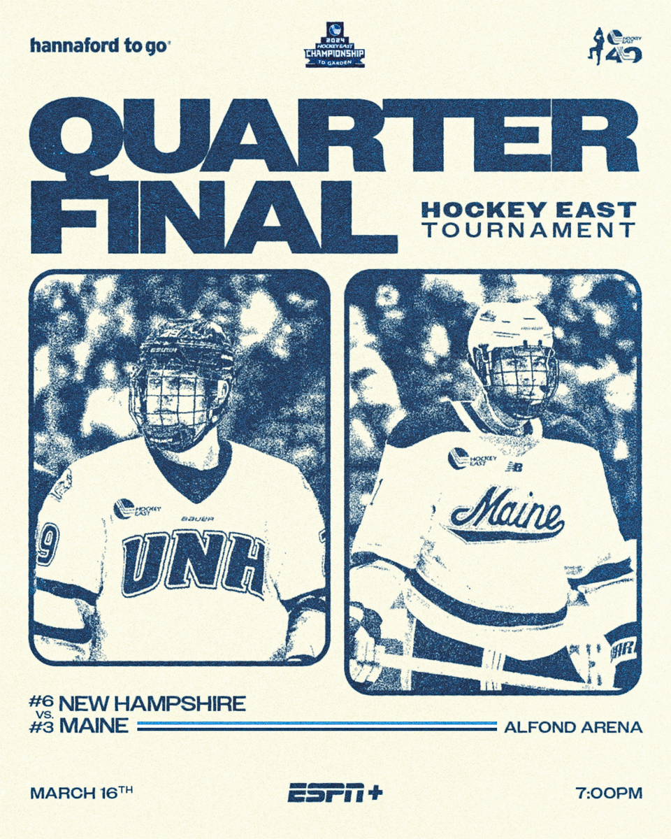 hockey_east's tweet photo. A Border Battle in the playoffs? Say less. 🤠

@MaineIceHockey hosts @UNHMHOCKEY in the #HockeyEast Tournament Quarterfinal TONIGHT at 7:00PM on ESPN+ 📺

#WhereChampionsPlay https://t.co/h0HbpXUm8D
