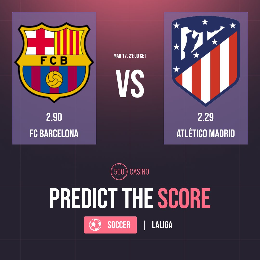 500Casino's tweet image. A random person who predicts the score wins a Freebet! ⚽️

RT &amp;amp; Predict! 👀