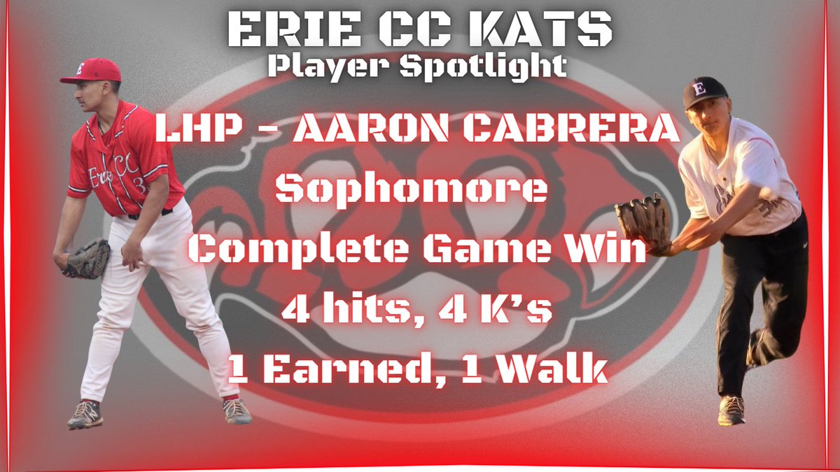 🚨 PLAYER SPOTLIGHT 🚨

Our boy AC had a bit of a day, on his Birthday! The big lefty took the complete game W in game one of our double header today. <a href="/AaronECabrera1/">Aaron E. Cabrera</a> 

#KatsNation