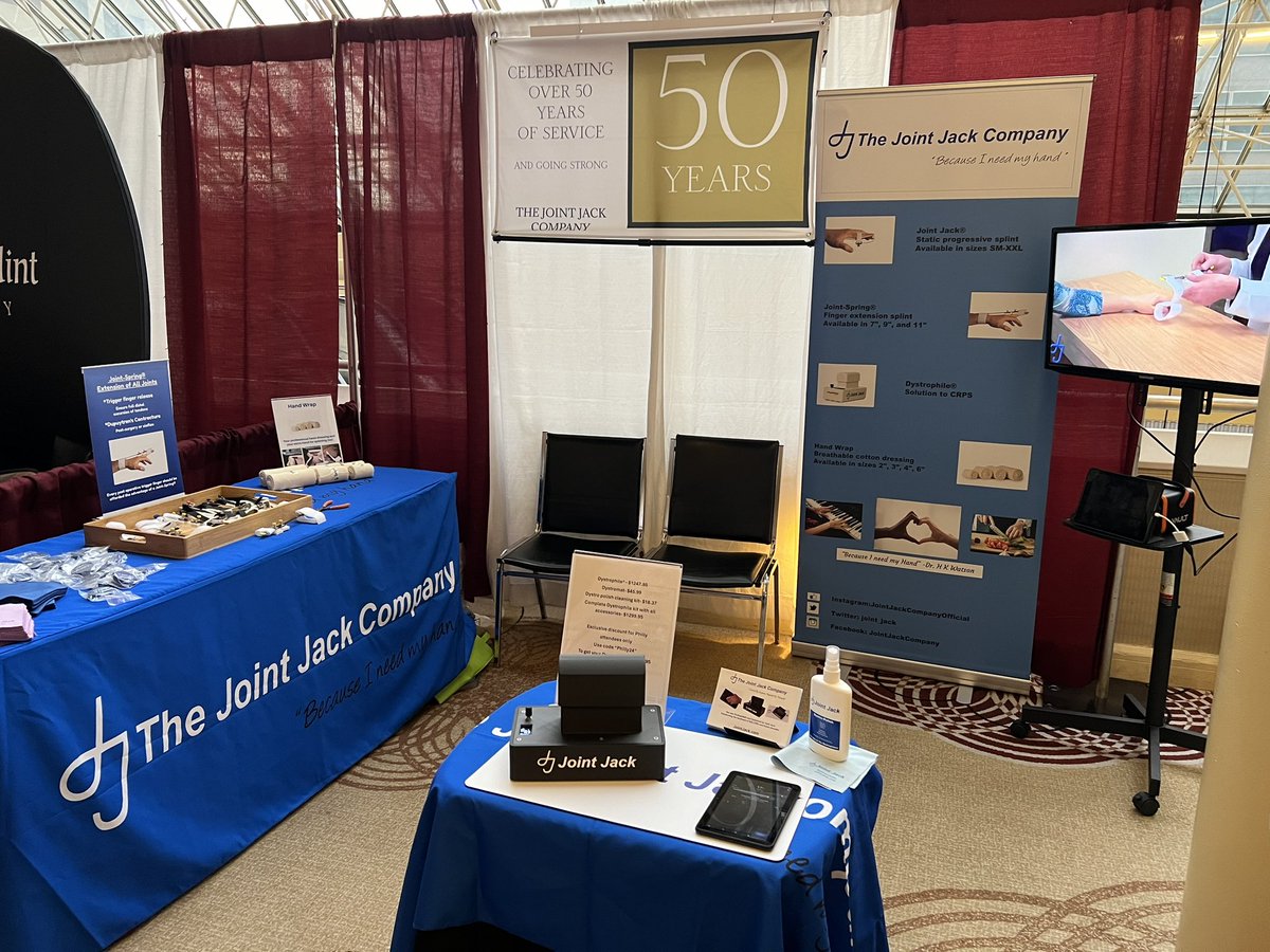 joint_jack's tweet photo. Come check us out at the Philadelphia hand meeting booth 7 to get a demonstration for our updated Dystrophile. #handtherapy #handtherapist #handsurgery #occupationaltherapy #physicaltherapy #upperextremityrehab #upperextremity #ptstudent #certifiedhandtherapist https://t.co/ozaZD83JUZ