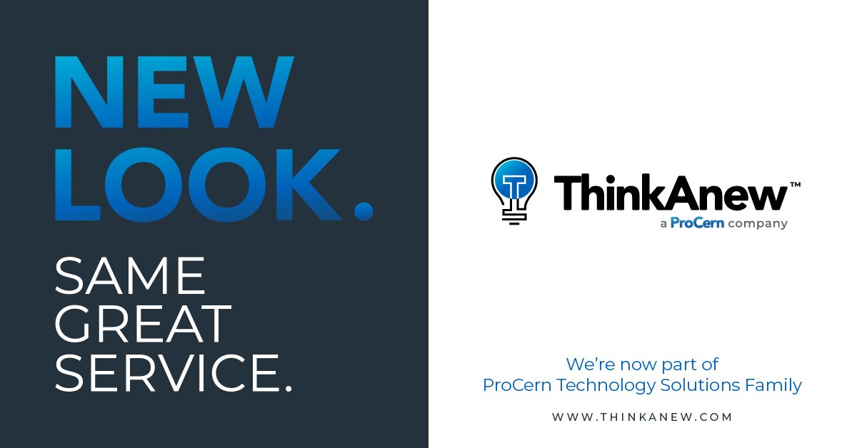 ThinkAnew1's tweet image. We're excited to share our new chapter with you all – Think Anew is now part of the @ProCernTech Family! With our updated look, we're enhancing our solutions without changing the trusted service you know. Here’s to growth and continued excellence together. #SameValues #ThinkAnew