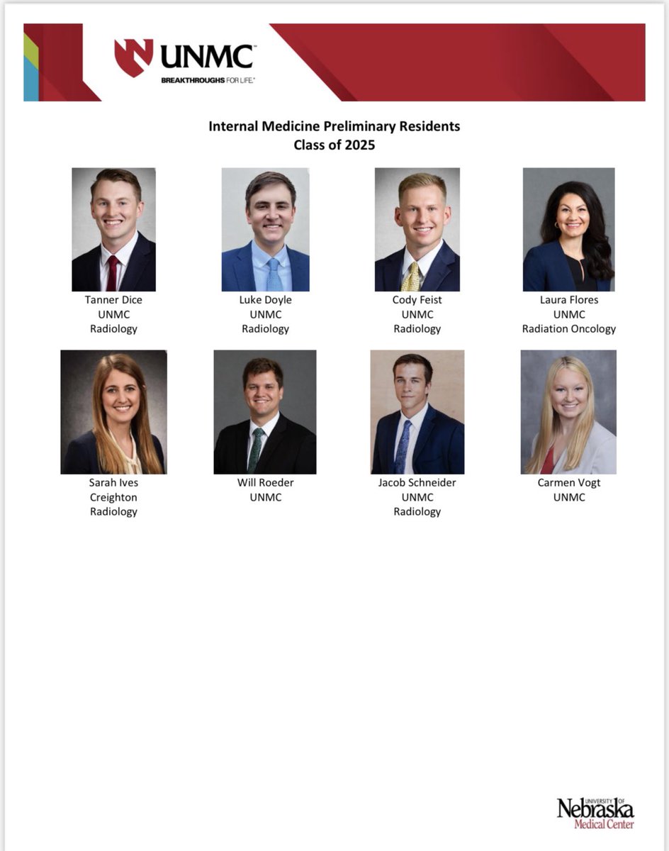 UNMCIMResidency's tweet photo. Congratulations and welcome to our new intern class! We can’t wait for July!!! #matchday #match2024 https://t.co/yI6gb8Ump8