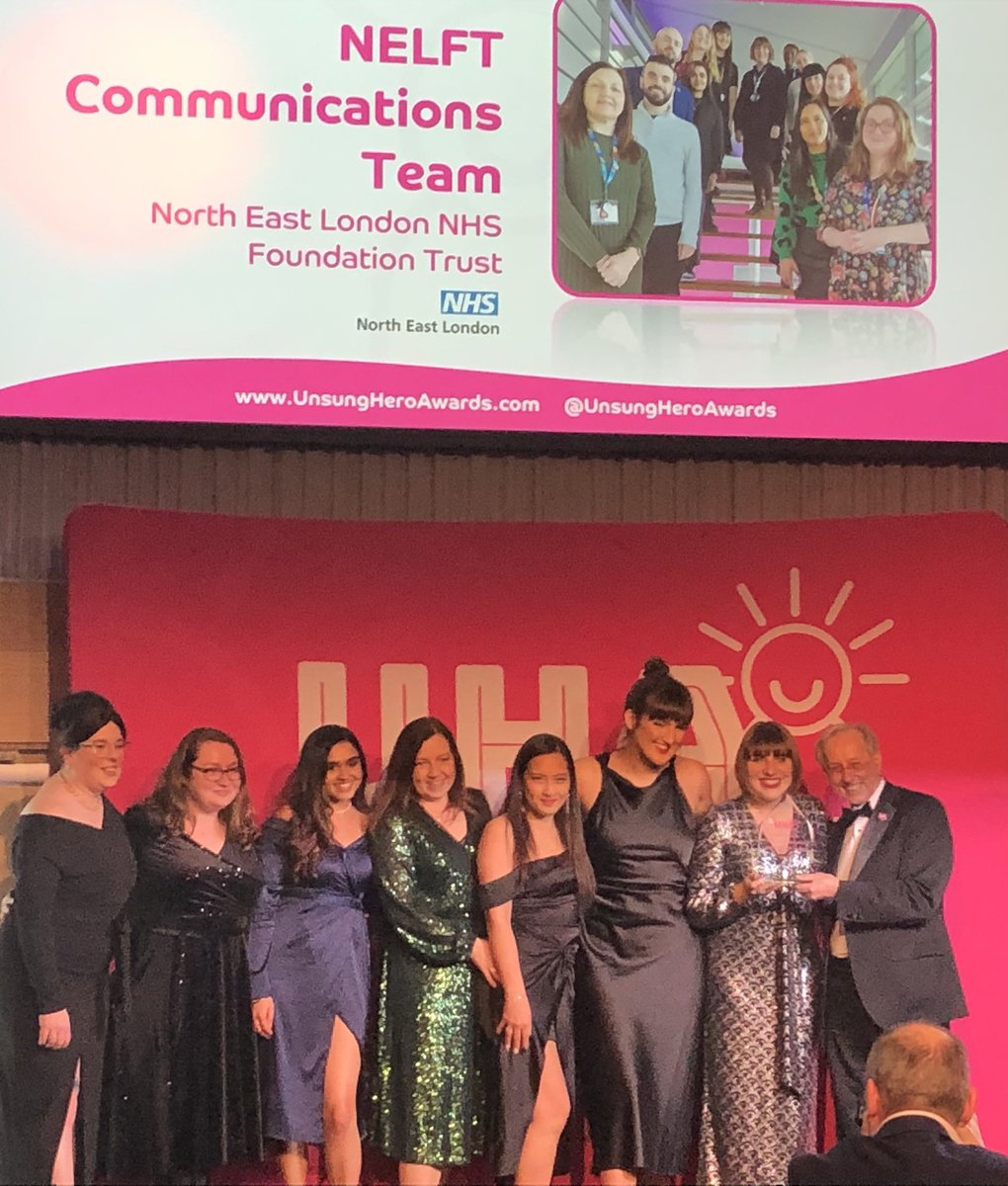 🌟Whoop 🙌🏾 congratulations to the comms team @NELFT winners at the @UnsungHeroAward 🌟 @NHS_NELondon @NHSEnglandLDN