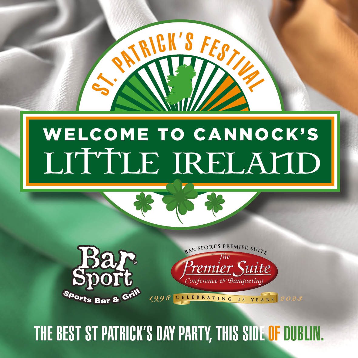ThePremierSuite's tweet photo. ☘️ The Craic this St Pats Weekend at Cannock’s Little Ireland 🇮🇪
@Barsport & @ThePremierSuite
#StPatsWeekend #PaddysDay
#LiveIrishTrad #TheCraic #LiveIrishMusic #Cannock #Staffs https://t.co/GakA1zyb9W