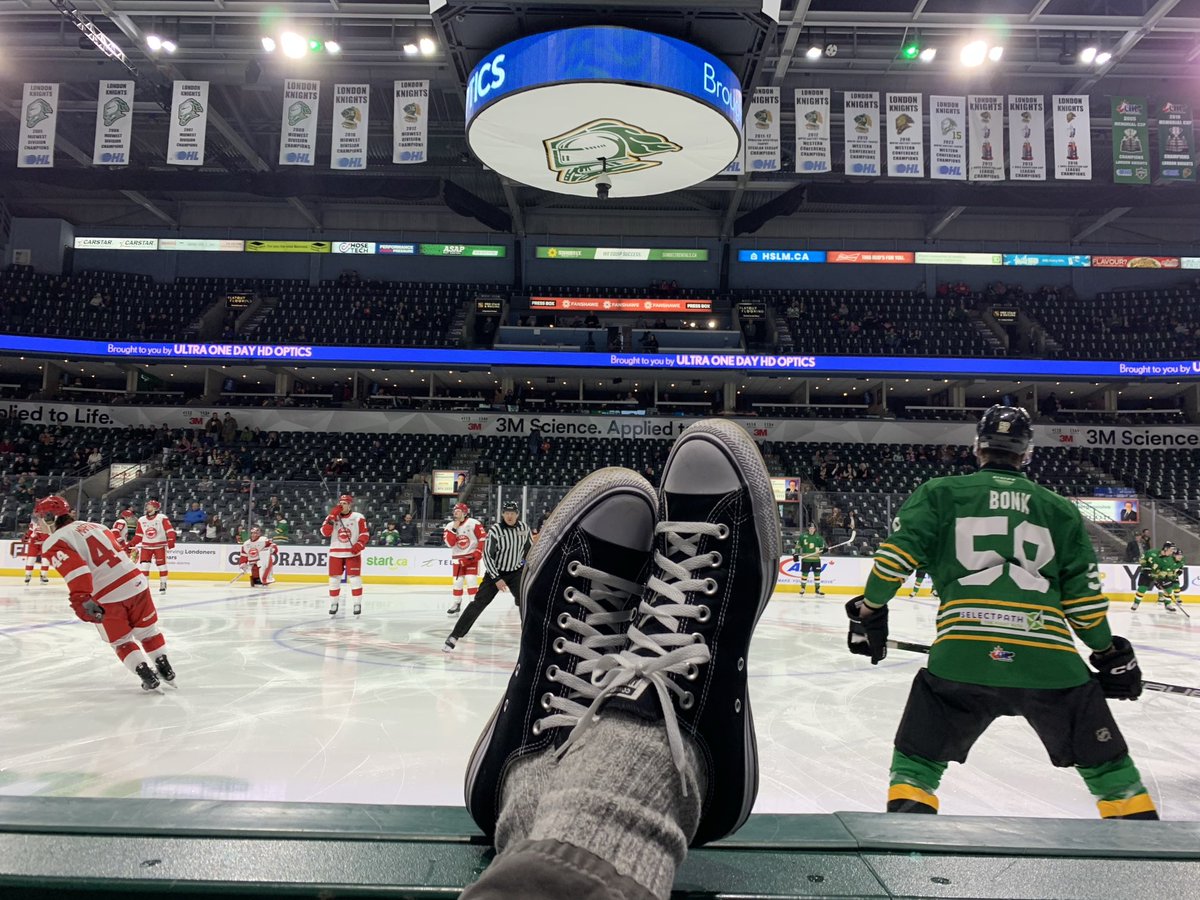 Assuming my best seats in the house ⁦@BudGardens⁩ for the ⁦@LondonKnights⁩ hosting the ⁦@SooGreyhounds⁩ ⁦@OHLHockey⁩