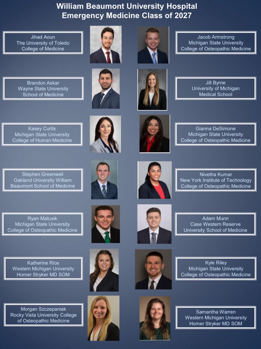 Welcome <a href="/BeaumontEM/">Beaumont RO EM Residency</a> 2024 Match Class! #EMBound