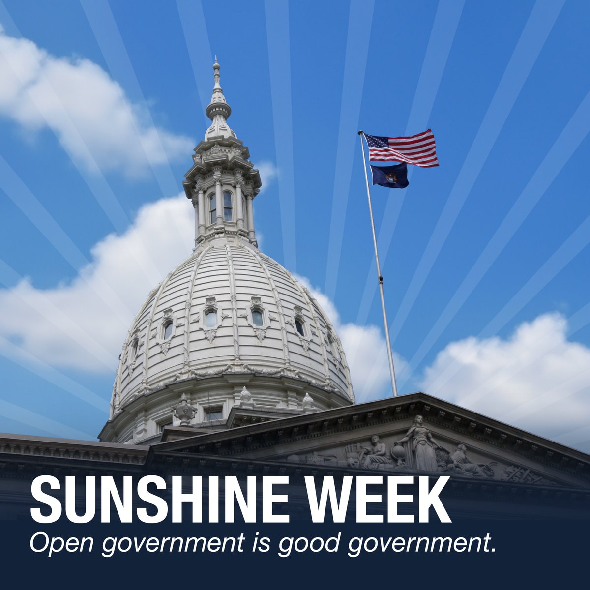 For decades, MI has had some of the weakest government integrity laws in the nation. Last year, we began to shine light by strengthening our financial transparency requirements. This #SunshineWeek, we advanced legislation to subject the legislature and governor's office to FOIA.