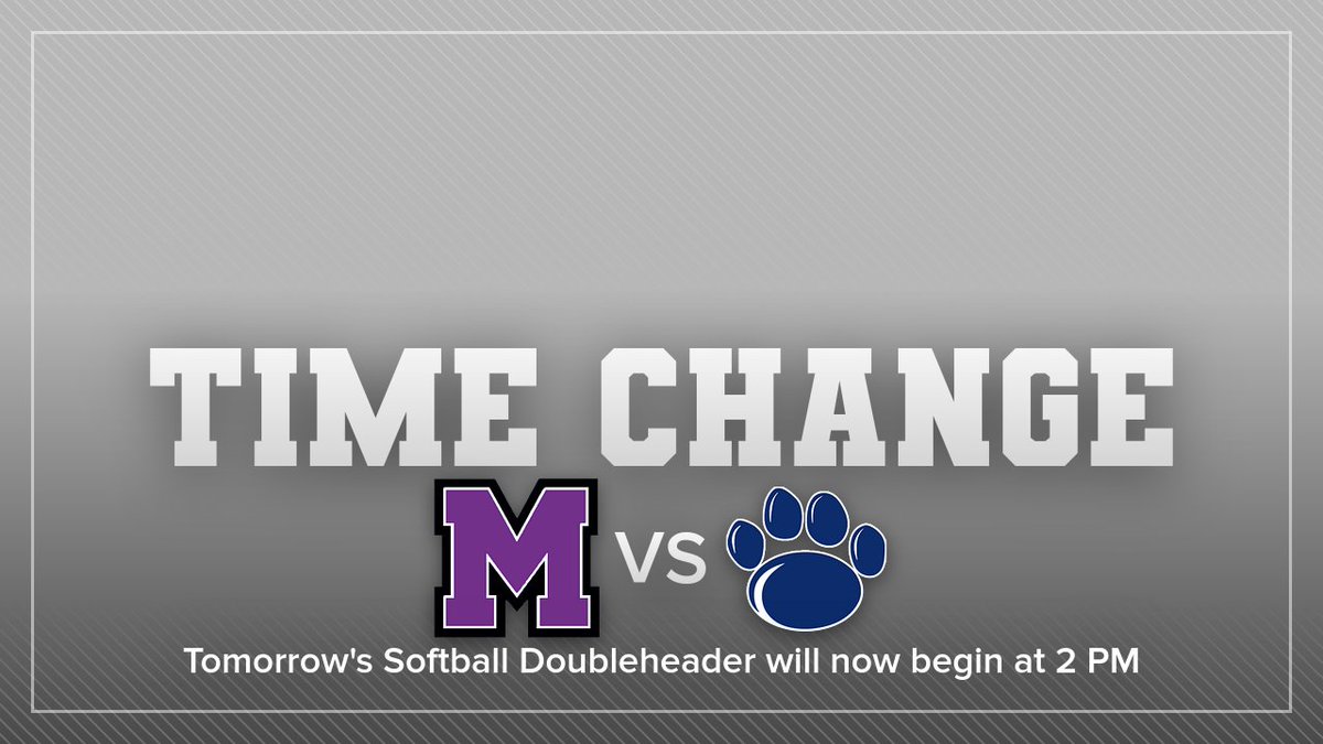 Schedule Update: Tomorrow's softball doubleheader against Penn State-Behrend that was scheduled for a 1 and 3 PM start has been changed to a 2 and 4 PM start #GoMountGo