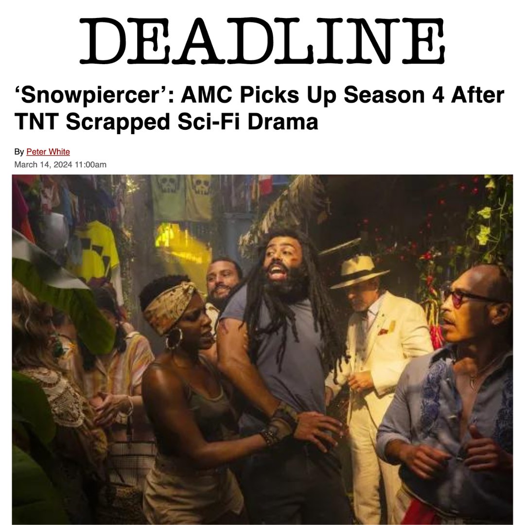 The perfect partner to share Snowpiercer's final season is <a href="/AMC_TV/">AMC TV</a>! Thanks to all the fans for being patient!