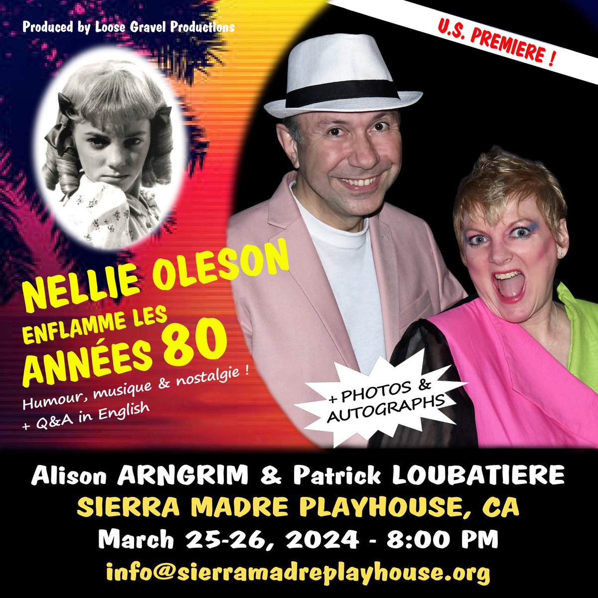 Say whaaaat? Yes, Patrick and I are bringing the French show to Los Angeles. Sierra Madre Playhouse to be exact! Mon and Tue March 25-26! The tickets are FINALLY available! And there a Q&A in English! app.arts-people.com/index.php?show…