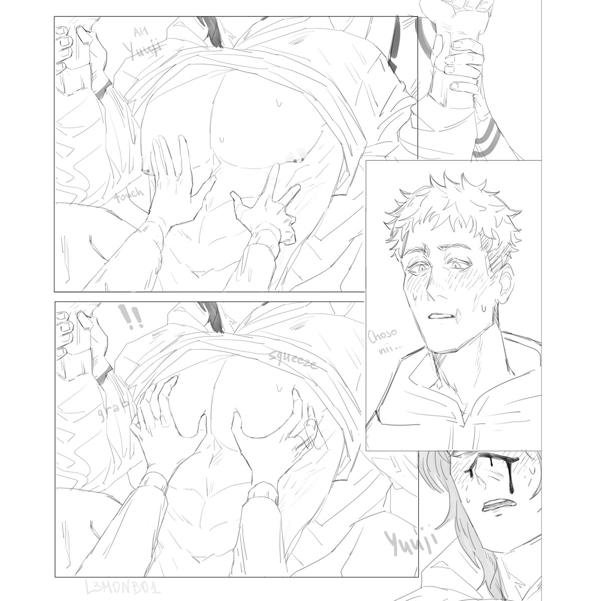 l3monbo1's tweet photo. sukuna and yuuji bully choso a little #itacho #sukucho 🐯⛩️🩸 https://t.co/OxSzfo2PF8