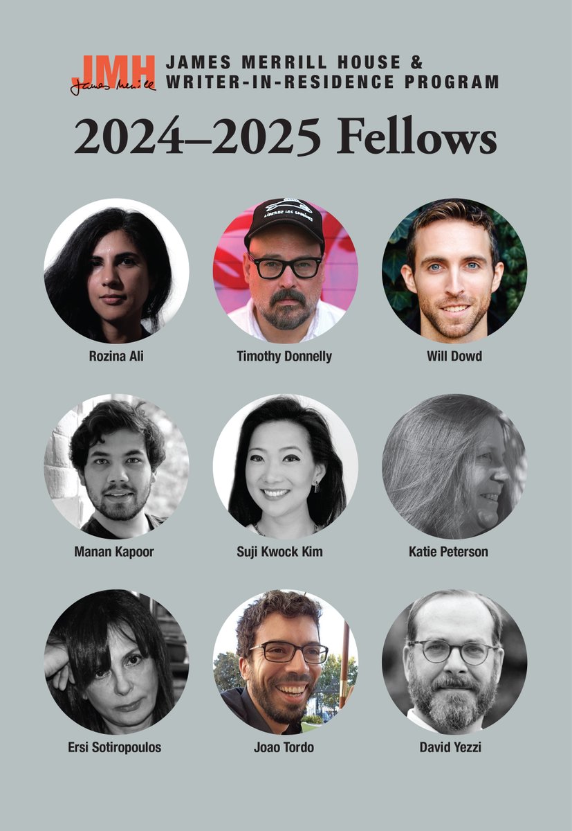 We're thrilled to announce the James Merrill 2024-25 Fellows! Thanks to all who applied and to the jurors for their work in selecting the finalists. We look forward to having them in our community. Join us in congratulating them all as they become part of the Merrill legacy.