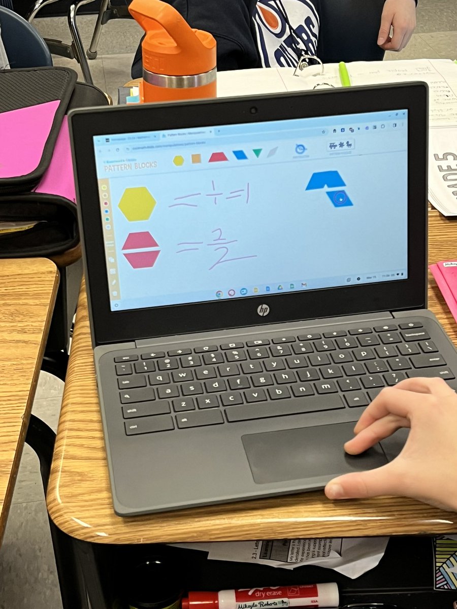 Exploring improper fractions with digital pattern blocks during math today! <a href="/eips/">Elk Island Public Schools</a> <a href="/MillsHaven/">Haven Mills</a>
