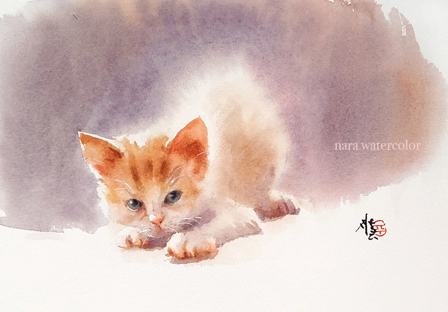 今回のJWS展で出品する作品は、ねこが主役〜 
（このこではない）      

#水彩画 #watercolor #ねこ