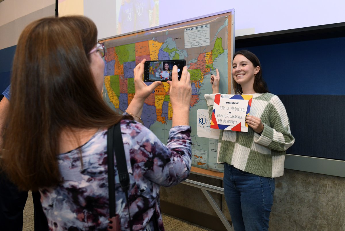 Some of our favorite moments from today's Match Day celebrations 💙 Congratulations to the fourth-year medical students who learned about their residency placements today. We can’t wait to see the impact you’ll have on health care in Kansas and beyond! #KUMatch2024