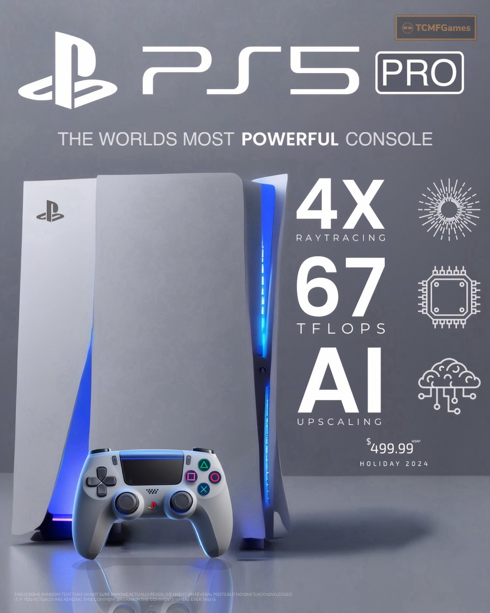 PS5 Pro is the world most powerful console 👀🔥🔥🔥 Holiday 2024 ⠀ ⠀ ⠀ ⠀ ⠀ ⠀ ⠀ ⠀ ⠀ ⠀ ⠀ ⠀ ⠀ ⠀ ⠀ ⠀ ⠀ ⠀ ⠀ ⠀ • 2-3 times faster Raytracing ( sometimes 4x ) than base PS5 • ~ 45% faster rendering than base PS5 • PSSR ( PlayStation Spectral Super