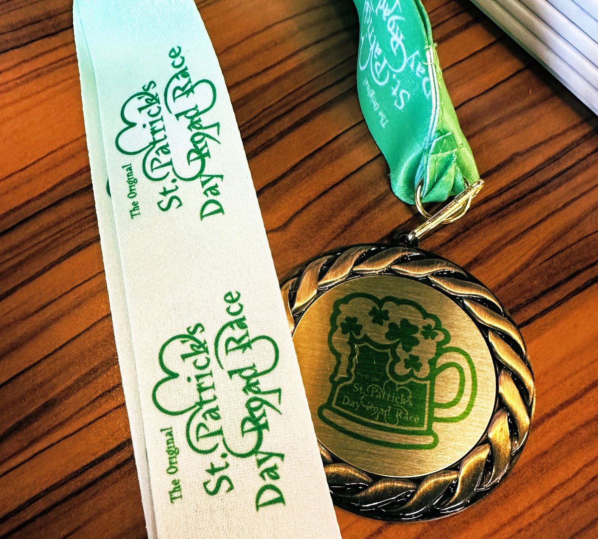 This medal is Sweet! #yycstpats #seeyouatthefinishline #yyc #run #runYYC #YYCrun 💚