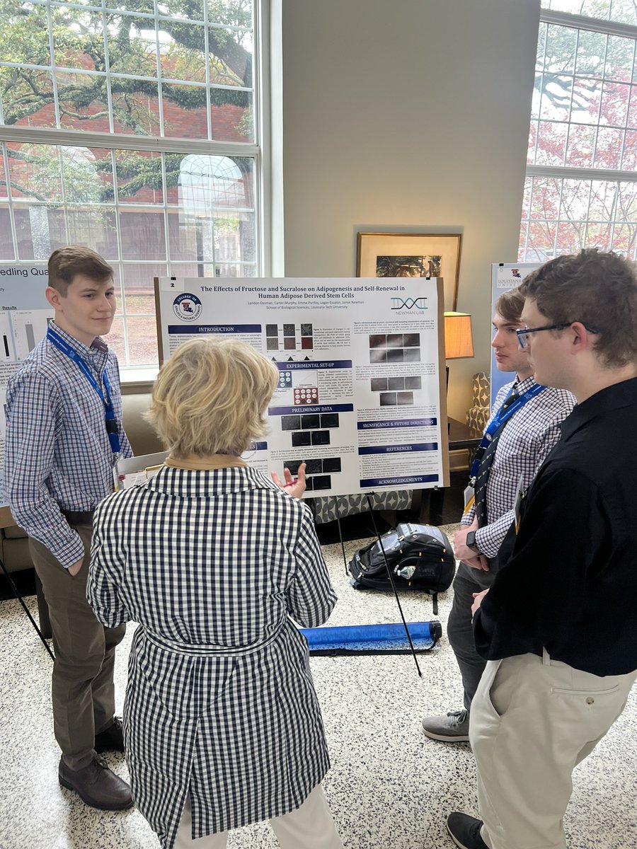 NewmanLATech's tweet photo. Great job by my lab today at the @LATech undergrad symposium! Congrats to all presenters and all those who will represent @LATech at the @ulsystem academic summit. Special congrats to my own undergrad Kate Horton who will be one of those representatives. So proud of them all! https://t.co/mIrYBnUgly
