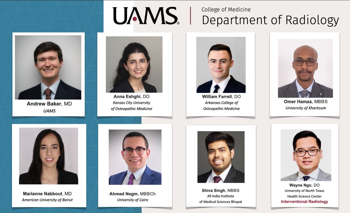 We are matched! We are excited to welcome our new group of #RadRes and #IRadRes @uamshealth Radiology! Can’t wait to work together with this talented + accomplished group! @DrRoopaRam @MollieMeekIR @ArvChoudharyMD @jambhekark @theshadowfixer @jmeichhorn @uams_ir @UAMS_COM