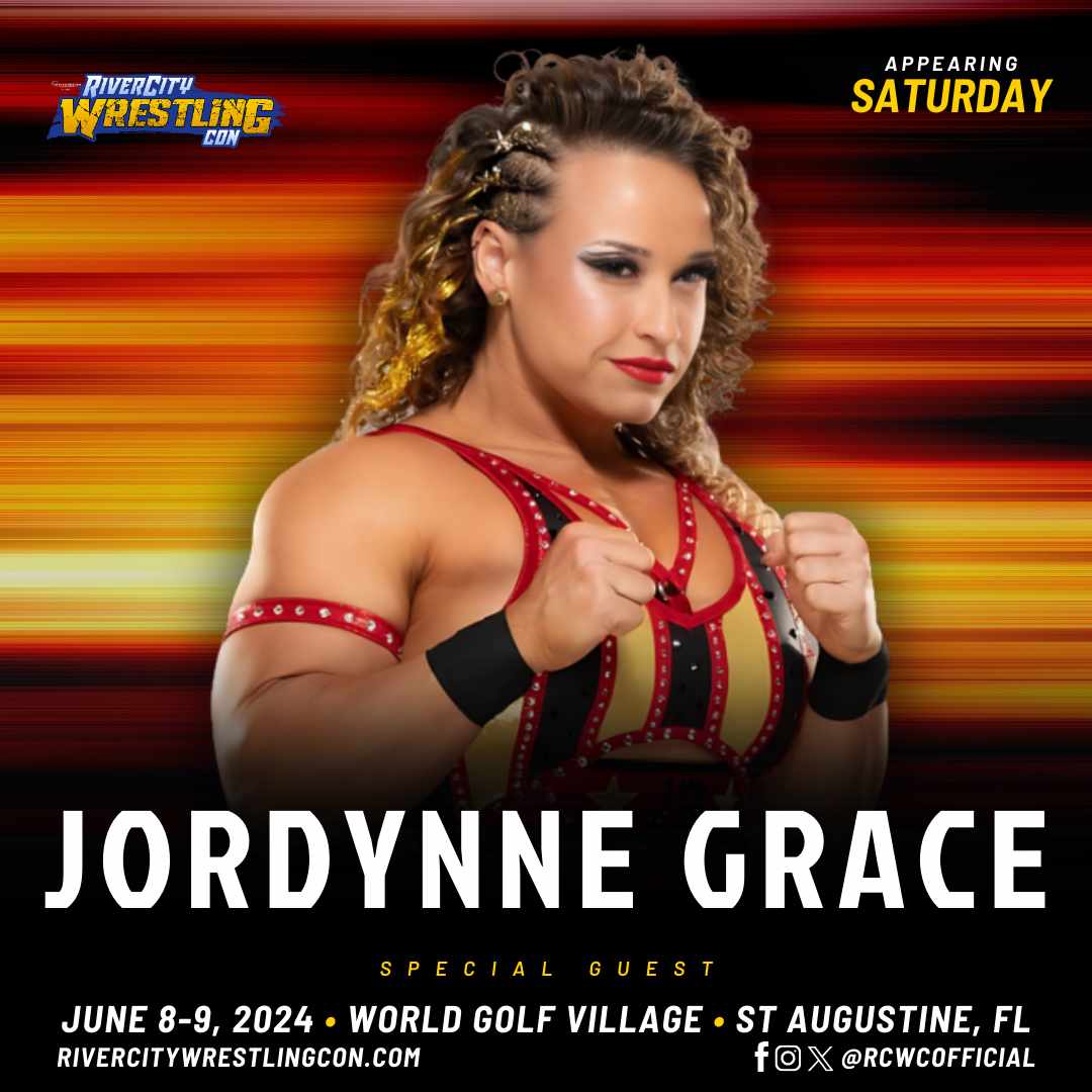 RCWCofficial's tweet photo. Don't miss @JordynneGrace live at #RCWC on Saturday, June 8th! Secure your tickets now through https://t.co/SpUyBf04z4! 🎟️✨ 
#RCWC #SmackDown #POTD #WWE #TNA #OnlyInDuval https://t.co/NlTmv8GYqr
