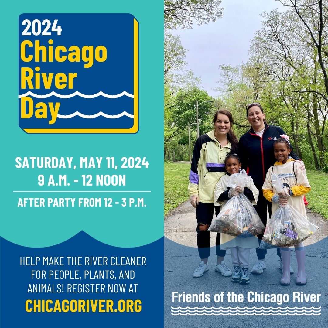 Registration is open for Chicago River Day on Saturday, 5/11. @chicagoriver’s spring cleanup event draws thousands to improve and protect the Chicago and Calumet Rivers. Join us for the largest litter cleanup of the year! Register at chicagoriver.org. #ChicagoRiverDay