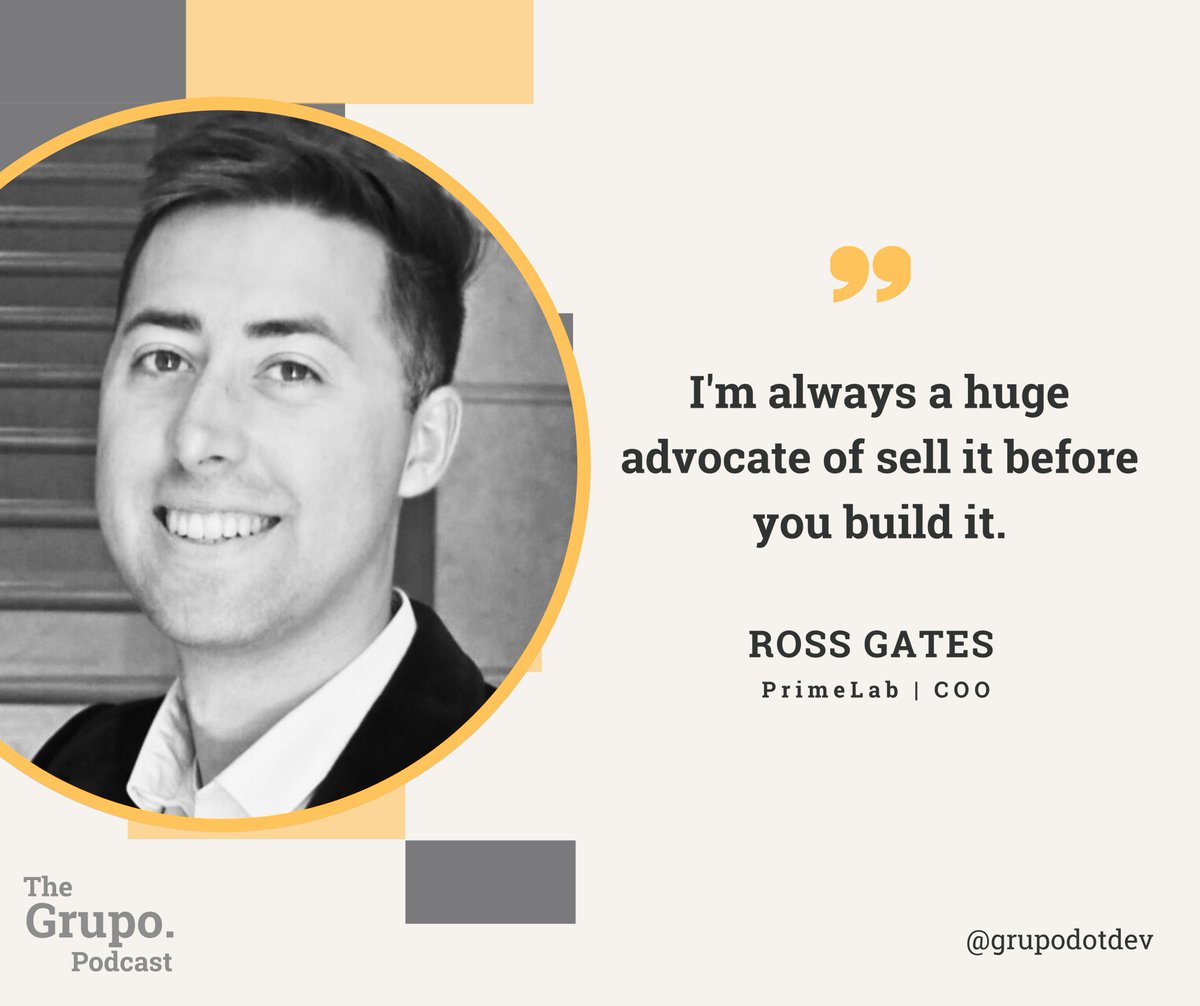 💡 Sell it before you build it!
 Wise words from Ross Gates, COO of <a href="/PrimeLab4/">PrimeLab</a>.

Do you agree? Share your thoughts below and catch the full convo on The Grupo Podcast with <a href="/thejuliantorres/">Julian Torres</a>!
🔗 grupo.dev/podcasts/from-…

#grupo #grupodotdev #thegrupopodcast #InnovateFirst #Quotes