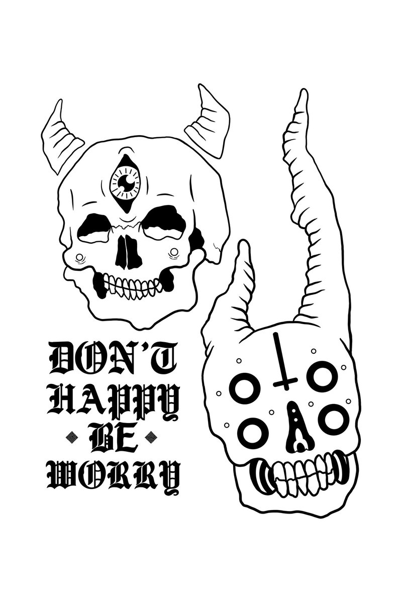 •DON’T HAPPY•
•BE WORRY•
.
.
.
#bleakteeth #dontworry #behappy #skull #horns