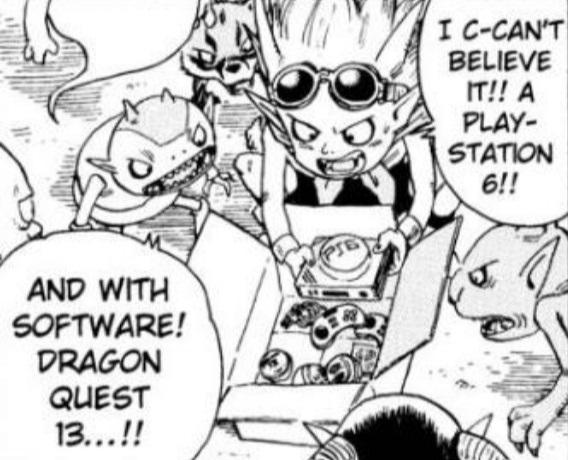 DragonCatalyst's tweet photo. With how long DQ12 is taking and how long 13 will take to develop, this panel Toriyama drew from Sand Land (2000) will probably become accurate. https://t.co/QdDEn7AlA6