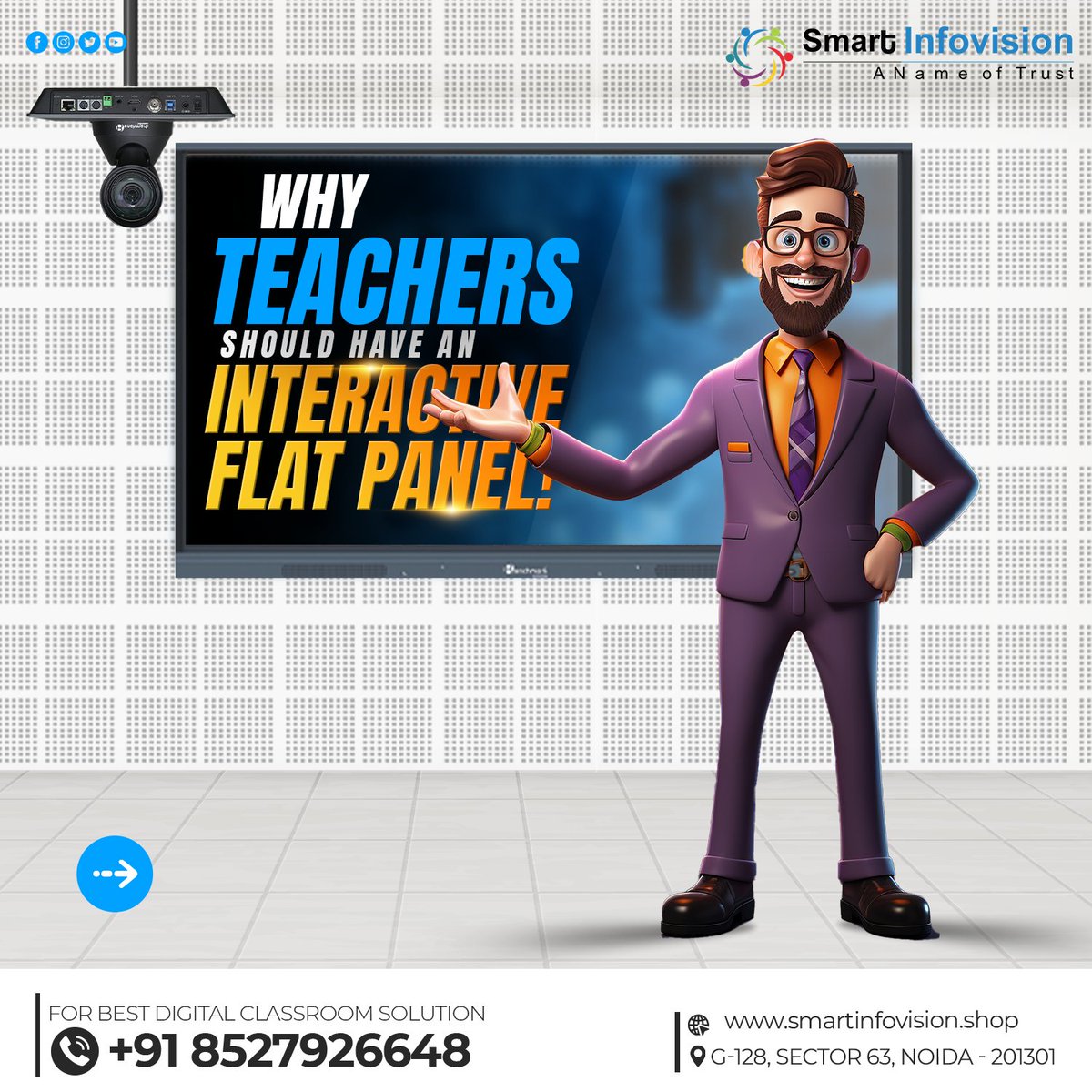 chandanengg2011's tweet photo. Why teachers should have an interactive flat panel
Get our help by contacting us,
Phone no.: +91-8527926648
Email id: care@smartinfovision.com
#AffordablePrices
#studiosetup #digitalpanel #setupprovider #bestsmartboard #digitalboardprice
#chandanmishra #chandanmishrasir https://t.co/kYCH05XAc3