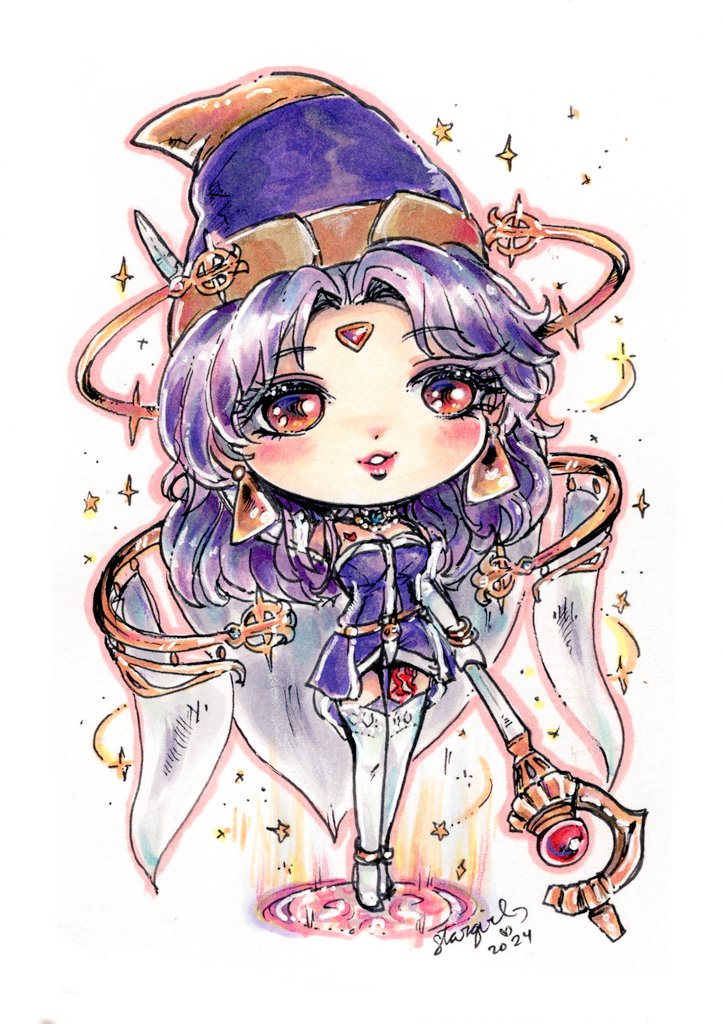 ☆ ～('▽^人) New art drop, "Symbologist of Marze," 3 editions now available <a href="/ghostmarketio/">GhostMarket</a> ! Can anyone tell me who she's from?? 

ghostmarket.io/asset/pha/GHOS…

#NFT #NFTartist #nftart #ghostmarket $soul $kcal