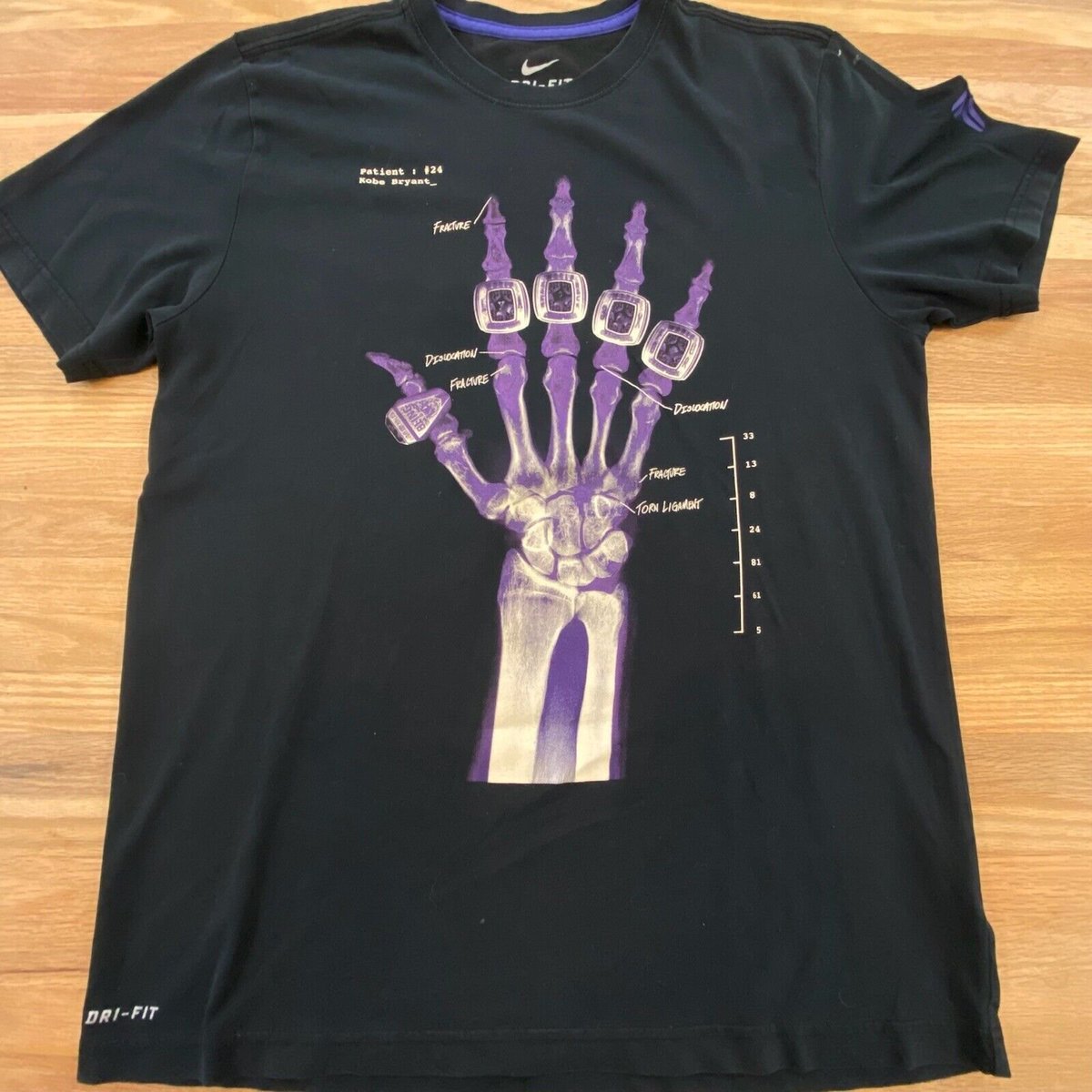 kobe bryant hand x ray shirt