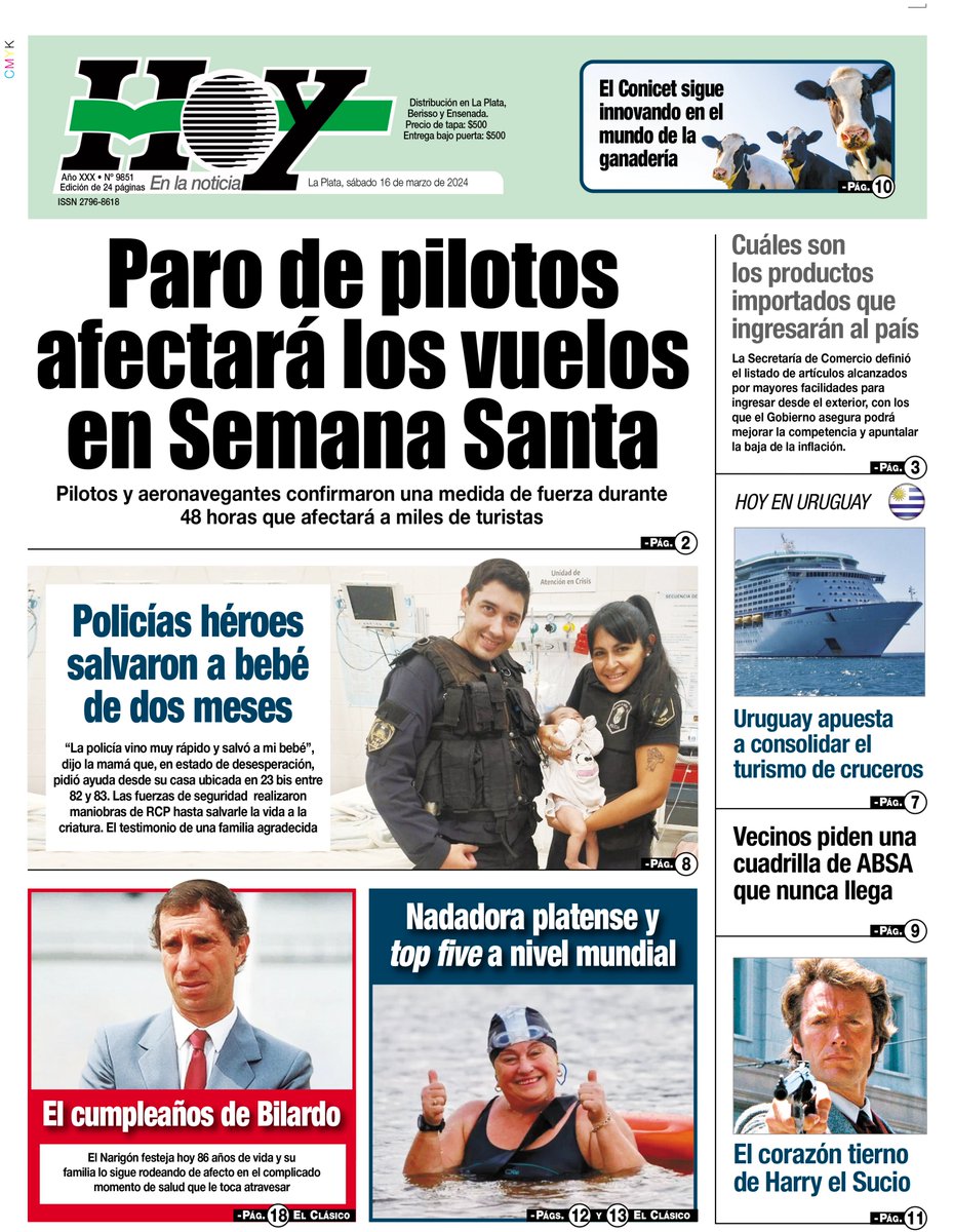 RED92cadadiamas's tweet photo. 🇦🇷🗞️☀️ #LaPlata | #TodoLoDemásEsVerso | https://t.co/mLZP8Fl8Ss | #HOYenLaNoticia
▶️📷✅La tapa del Diario #HOY de #LaPlata del #SÁBADO  
📢#VersionWeb https://t.co/eOXv7oZrZw
📢#VersiónInteractiva https://t.co/y4YOi55e2A https://t.co/lesTkJLr1X