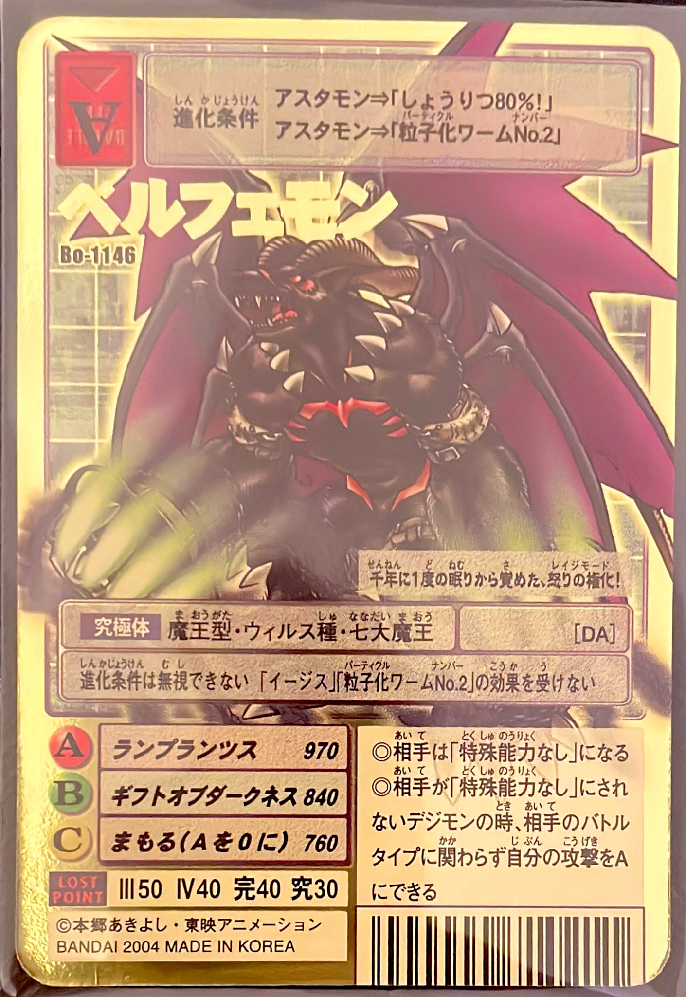旧デジモンカード Bo-1123 デュークモンクリムゾンモード 2004 旧デジモンカード Bo-1123 デュークモンクリムゾンモード 2004