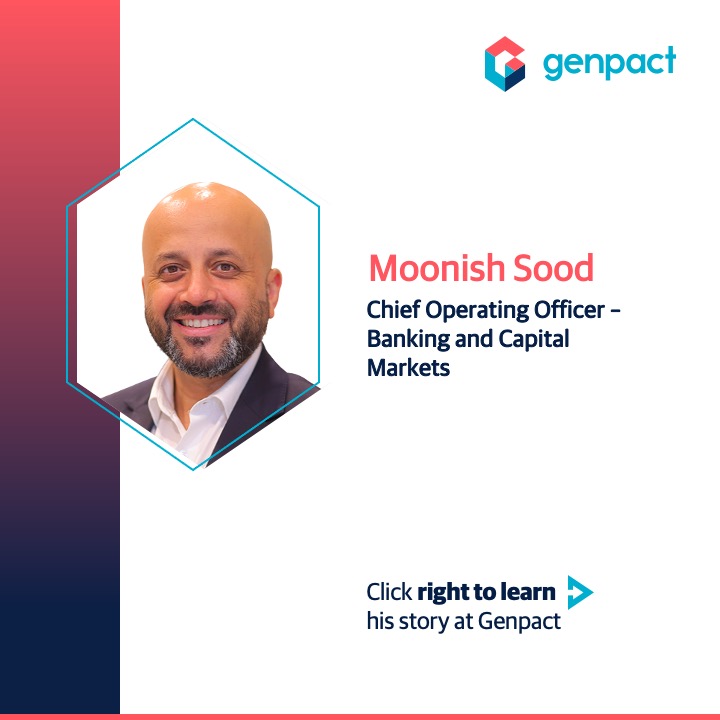 Genpact's tweet photo. Celebrating Moonish Sood, our global operating officer for Banking &amp; Capital Markets. His leadership fuels growth and excellence, notably through our award-winning GOLD Program, empowering 1000+ future leaders. Here's to fostering leadership and innovation!

#PeopleOfGenpact https://t.co/DsRKymMT8q