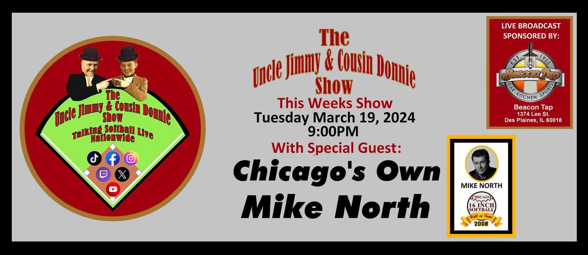 DONT MISS @North2North TUESDAY NIGHT 9PM CENTRAL ON THIS PAGE AND ON THE UNCLE JIMMY & COUSIN DONNIE SHOW PAGES ACROSS YOUTUBE, FACEBOOK, AND TWITCH….