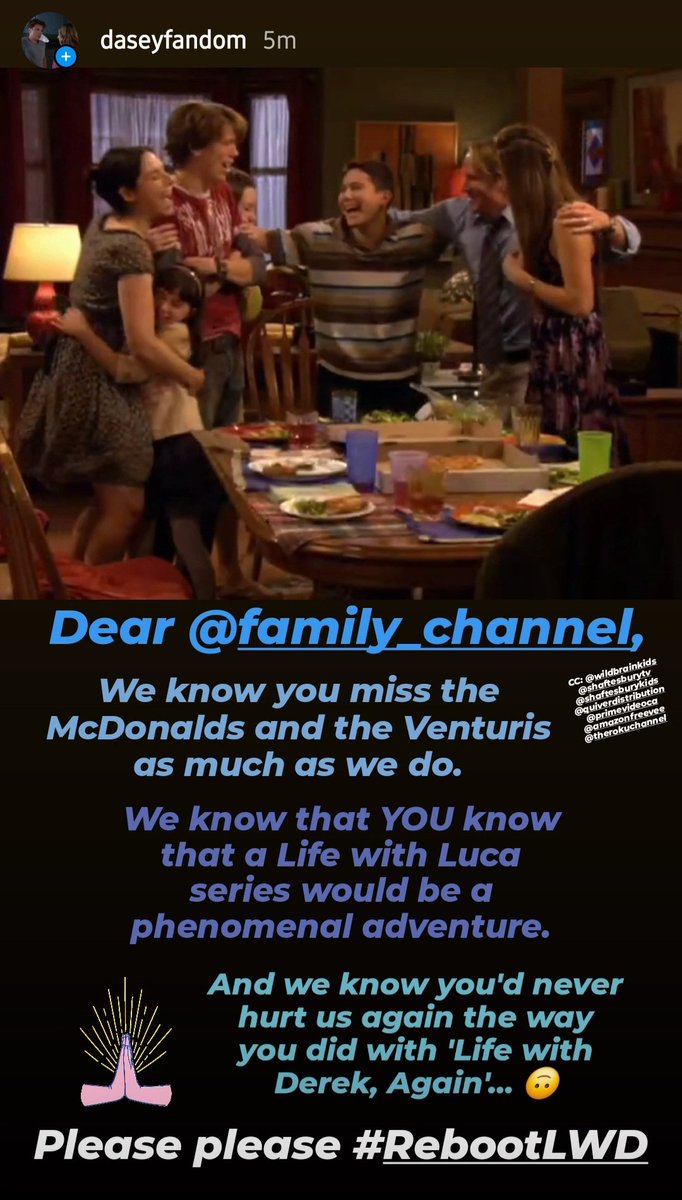 daseyfandom's tweet photo. From the depths of our soul, we really hope you're listening. A letter to: @Family_Channel @ShaftesburyTV @WildBrainHQ 🥺
Please #RebootLWD as a new series.
#lifewithderek #lifewithluca https://t.co/AP83eQHHza