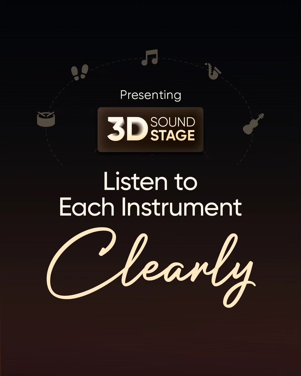 Enjoy every instrument resonating uniquely in a song.🤘

Introducing #3DSoundStage with instrument separation tech for distinct audio.🤩

Stay tuned for more.👀

#NewSoundDimension #MusicInstruments #AudioTech #MadeInIndia