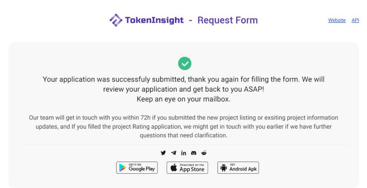 GiztexAi's tweet photo. GiztexAI just requested an update on TokenInsight 🚀🚀🚀 https://t.co/DmWQCg7Rrj