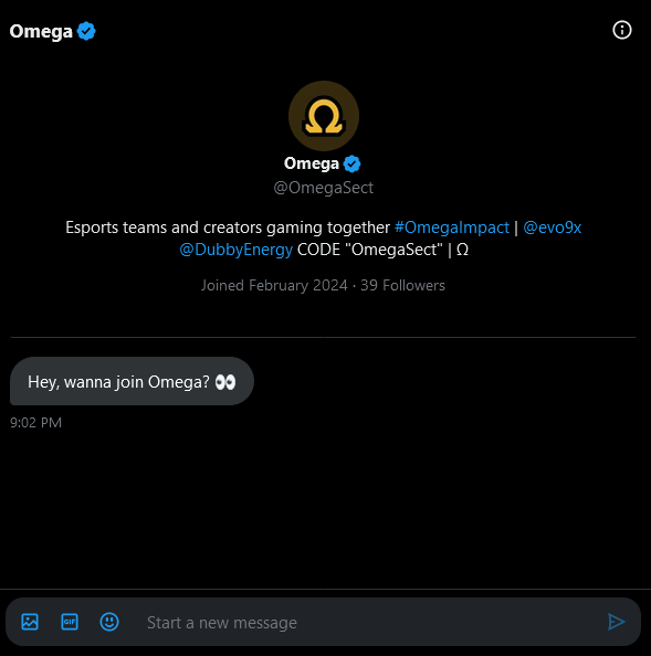 OmegaSect tweet picture