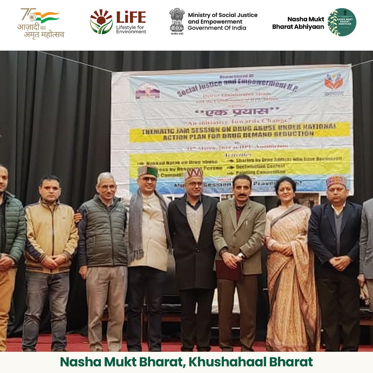 NMBA_MSJE's tweet photo. A marathon and awareness session was organised on substance use disorder at Himachal University, Shimla. @Drvirendrakum13 @HMOIndia @MSJEGOI @NITIAayog @_saurabhgarg @UNODC #mmba #nmba #drugfreeindia https://t.co/tbRFx6IwQ4
