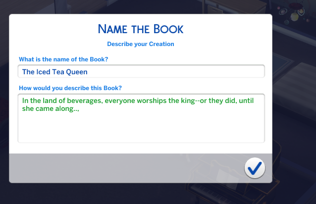 _amberguity's tweet photo. Terrible at titling my own stories, but I can title books in The Sims all day! https://t.co/kpGt00QYHs