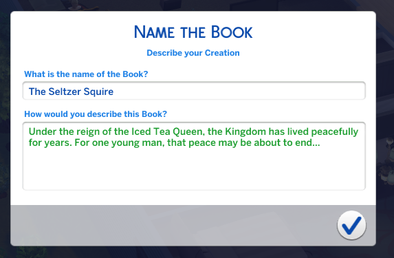 _amberguity's tweet photo. Terrible at titling my own stories, but I can title books in The Sims all day! https://t.co/kpGt00QYHs